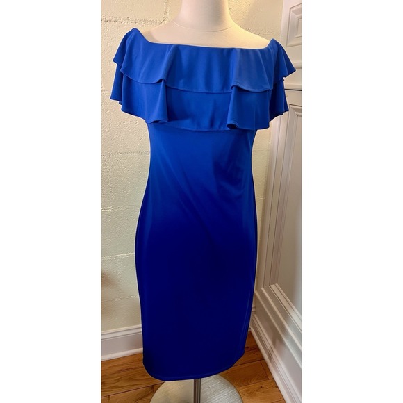 Ralph Lauren Dresses & Skirts - NWT Lauren Ralph Lauren Women's Jersey Off-the-Shoulder Cocktail Dress Blue Sz 2